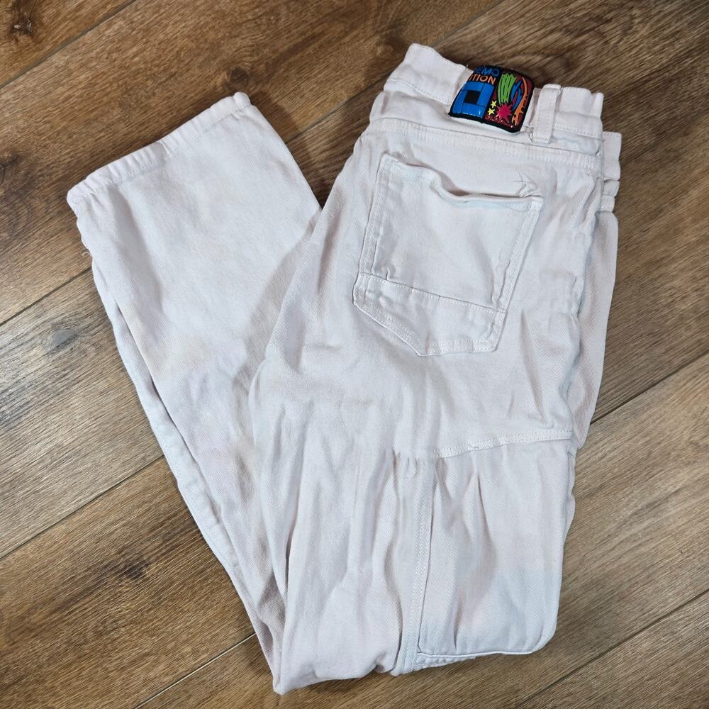 Demolition Cargo Punk Khaki Moto Pant Slim Front Pockets Utility Men 36x30 Y2K